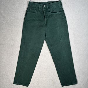 VNTG Lebon Jeans Men Size L Fits 32x29 Green‎ Tapered Straight Leg Y2K 90s Retro